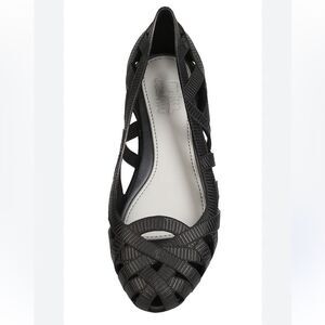 Melissa Jean x Jason Wu VII Ballet Flat Black Woven Jelly Plastic Sz 8 NEW